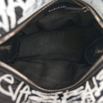 Balenciaga Agneau Arena Graffiti Neo Cagole Handbag XS Black White 5 of 9