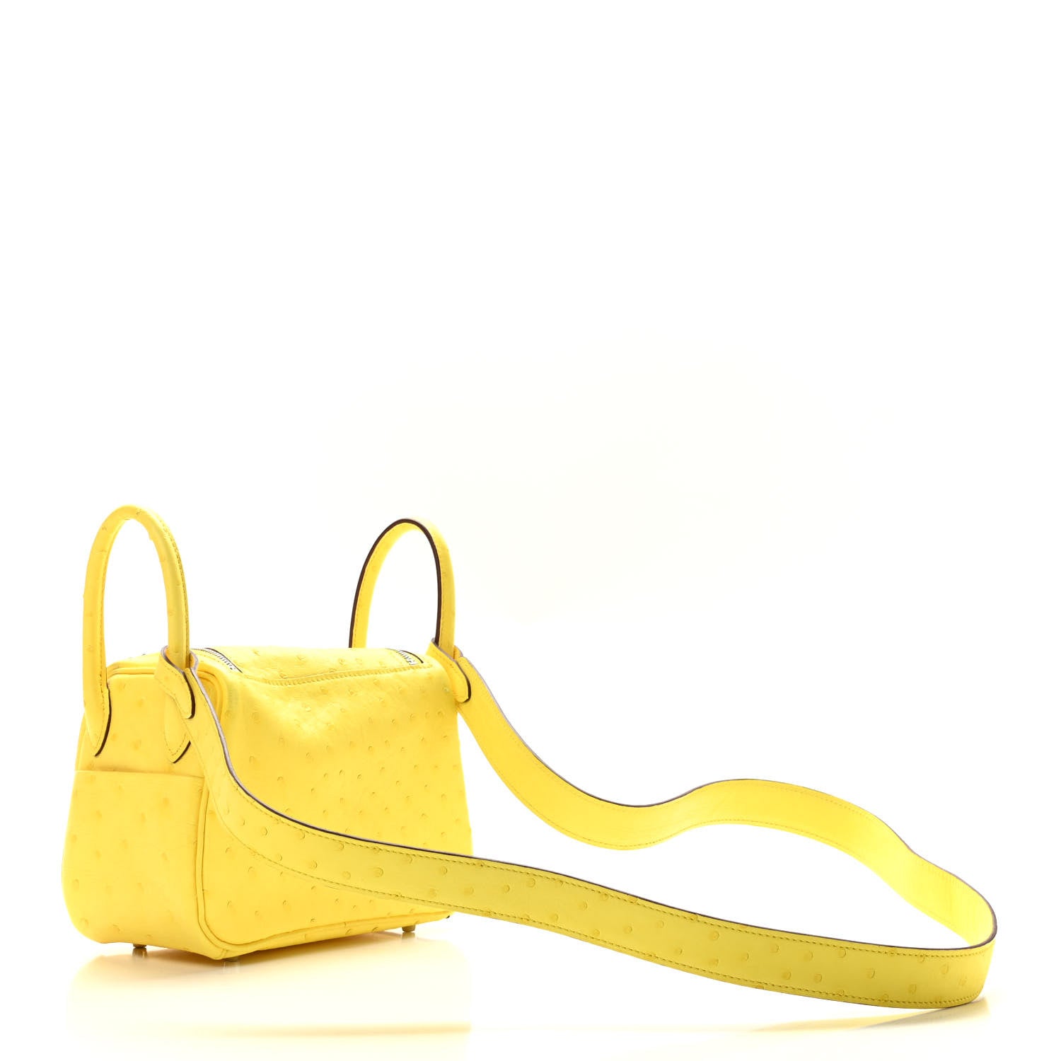 Hermes Ostrich Mini Lindy 20 Lime 3 of 11