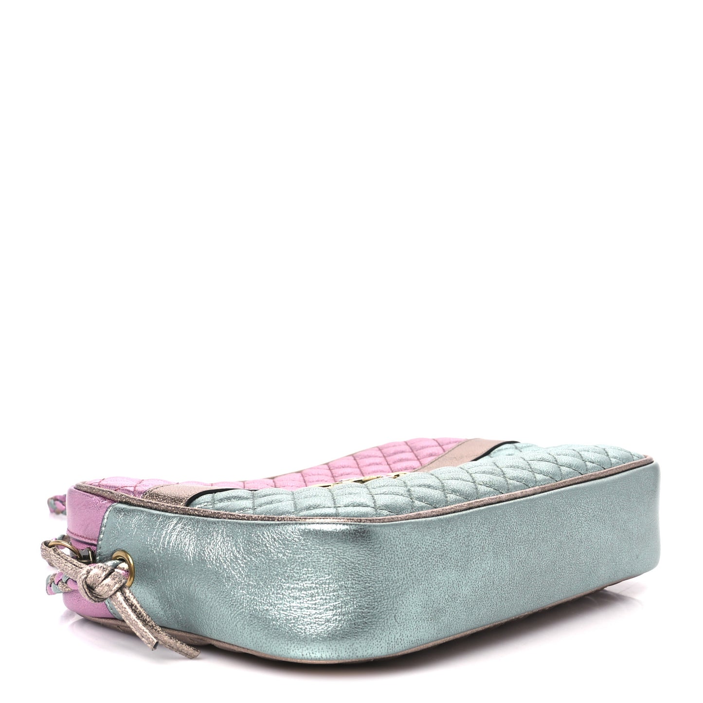 Laminated Nappa Trapuntata Small Zumi Shoulder Bag Rosa Lago Rame