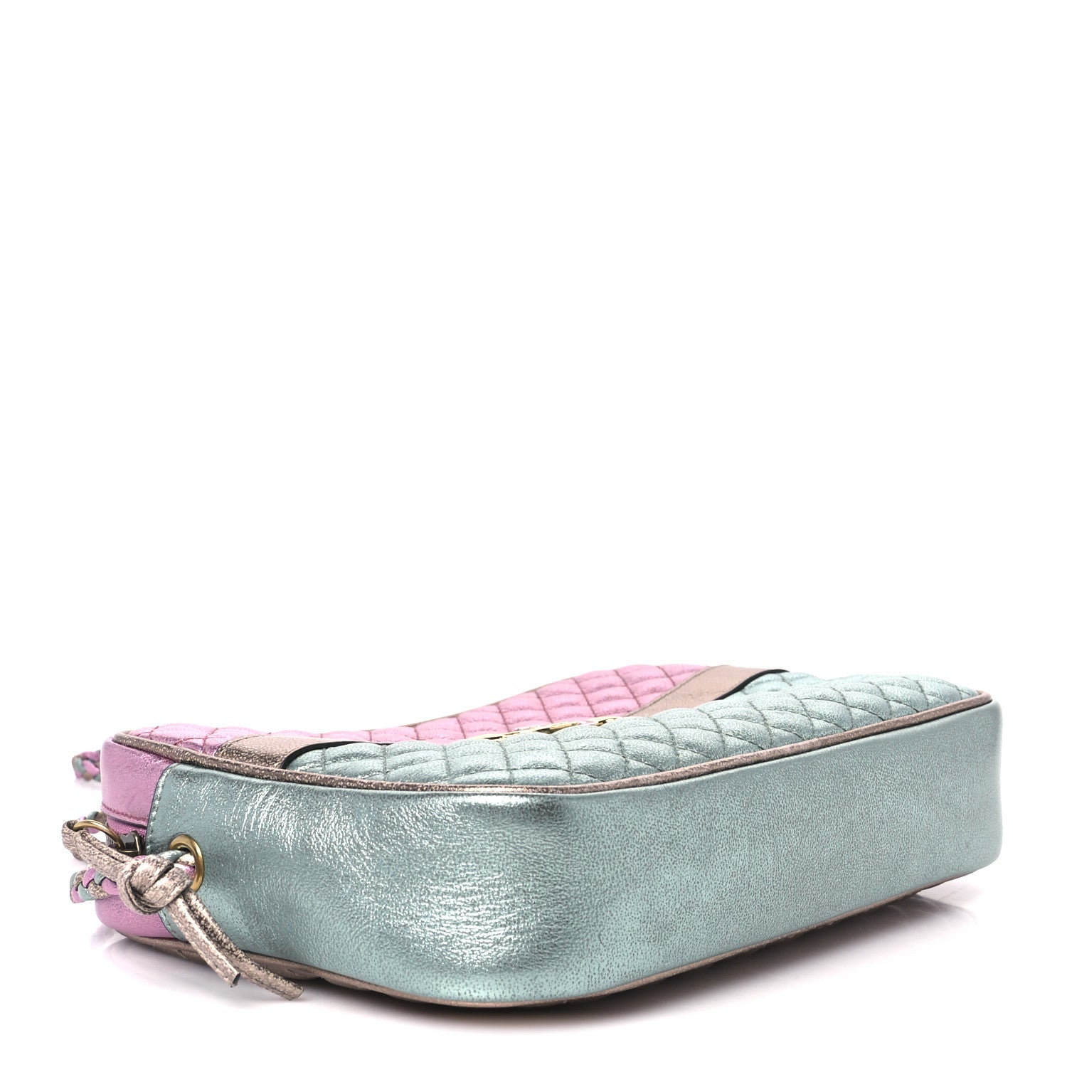 Gucci Laminated Nappa Trapuntata Small Zumi Shoulder Bag Rosa Lago Rame 4 of 11