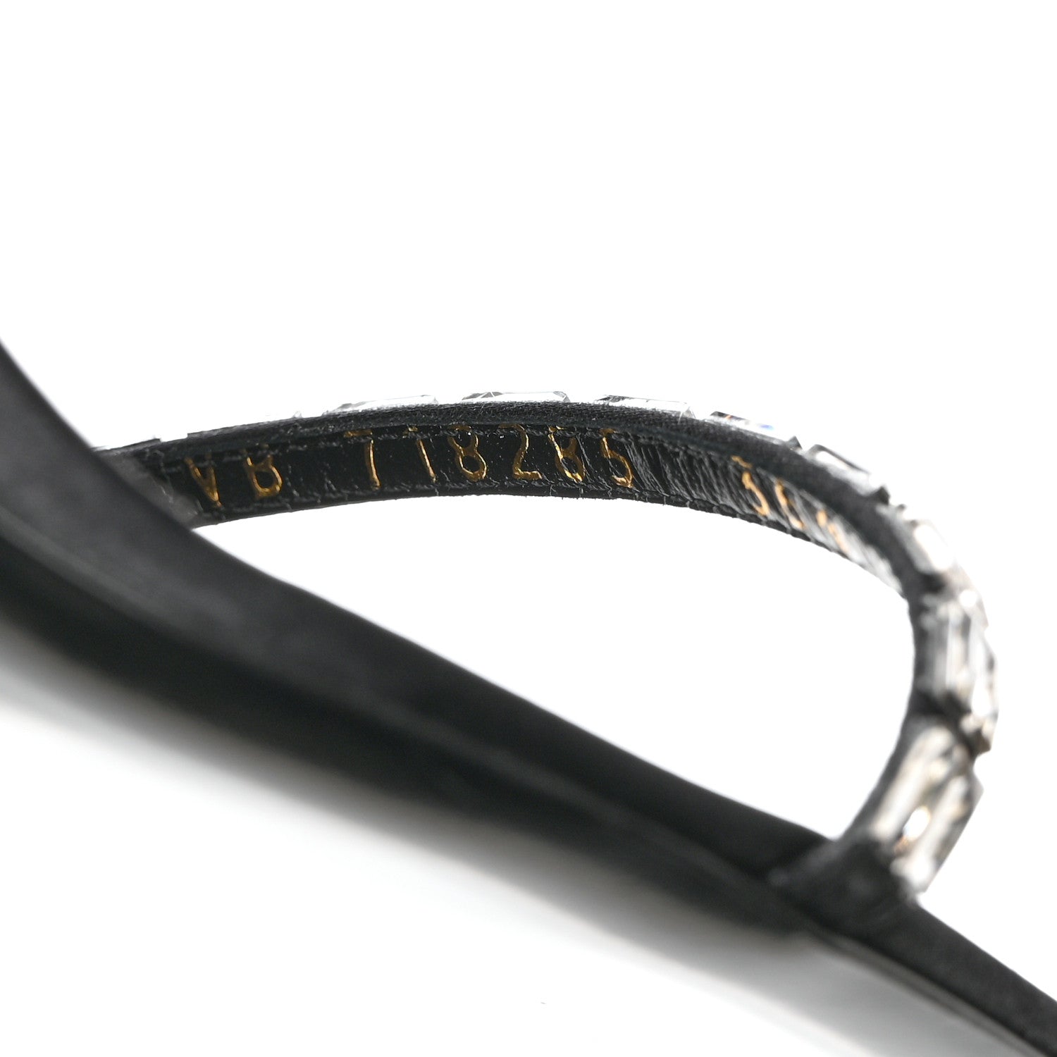 Saint Laurent Satin Crystal Gloria 100 Ankle Strap Sandals 36.5 Black 7 of 8