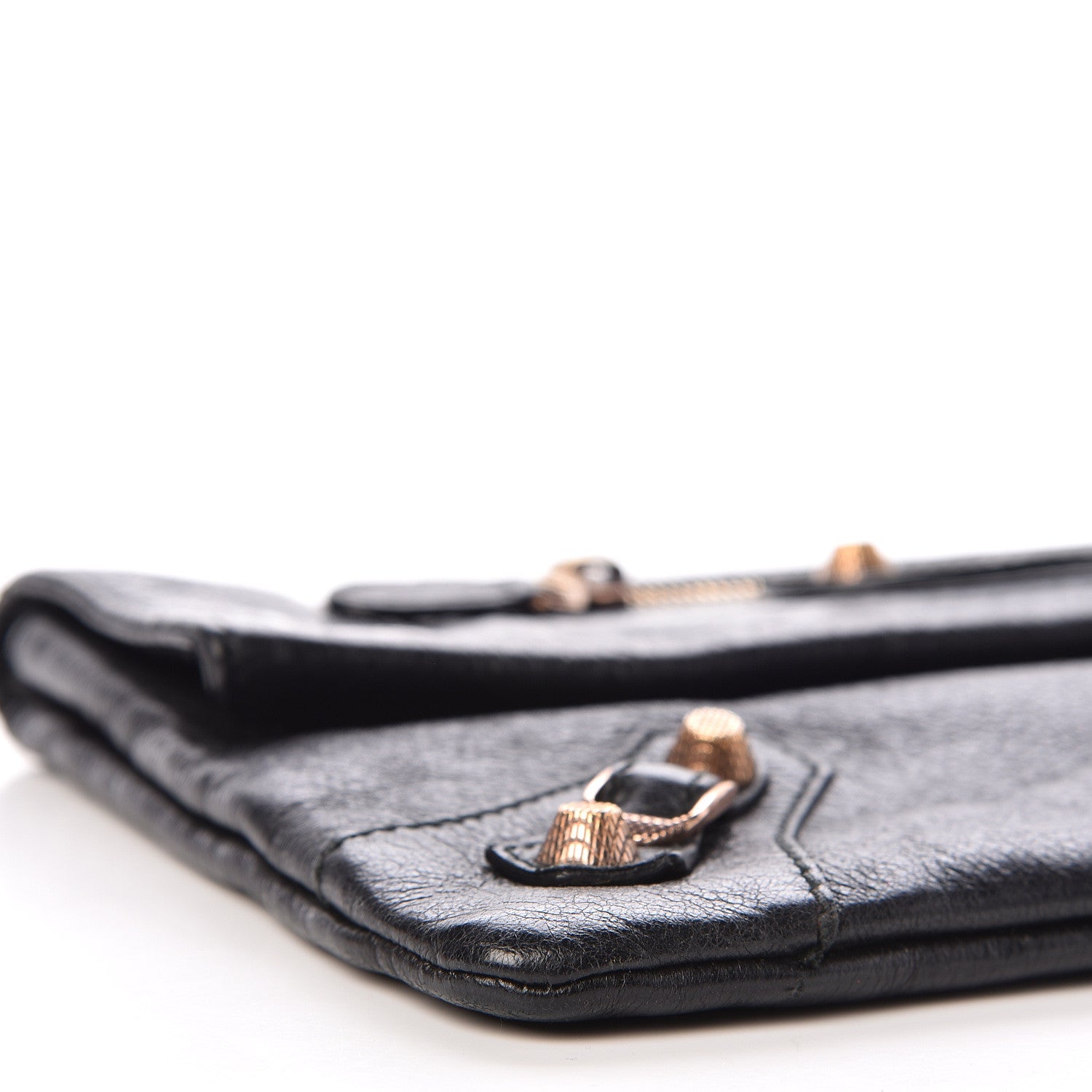 Balenciaga Agneau Giant 12 Rose Gold Hardware Envelope Clutch Black 5 of 12