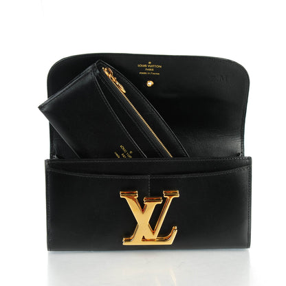 Louis Vuitton Box Calfskin Vivienne LV Long Wallet Black 7 of 8