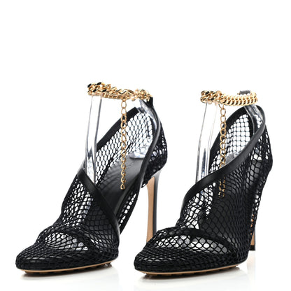 Bottega Veneta Mesh Nappa Chunky Chain Sandals 39 Black 3 of 7