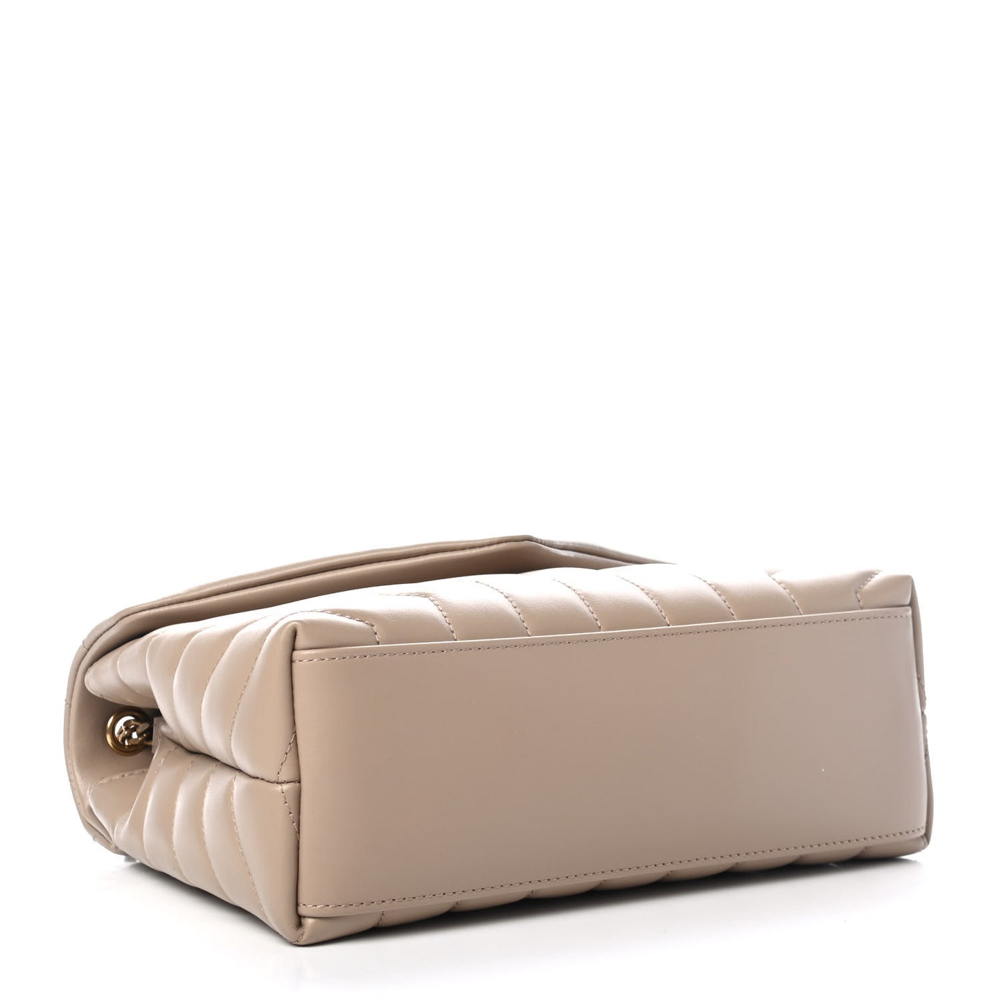 Calfskin Y Quilted Monogram Small Loulou Chain Satchel Dark Beige