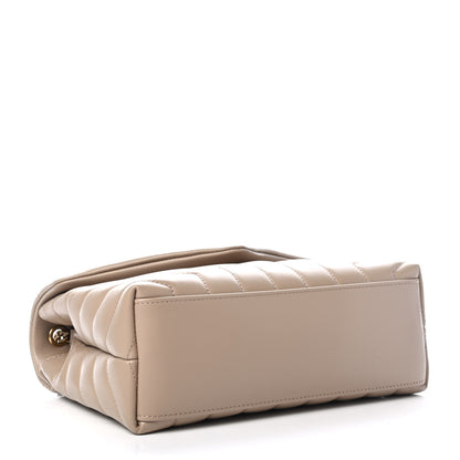 Saint Laurent Calfskin Y Quilted Monogram Small Loulou Chain Satchel Dark Beige 3 of 4