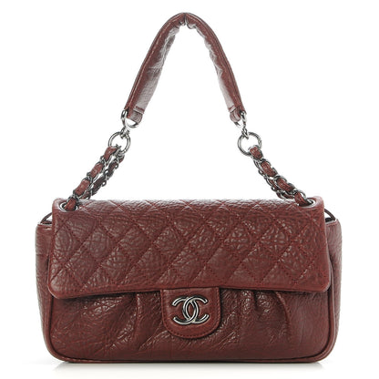 Chanel Distressed Lambskin Quilted Flap Bordeaux 1 of 8