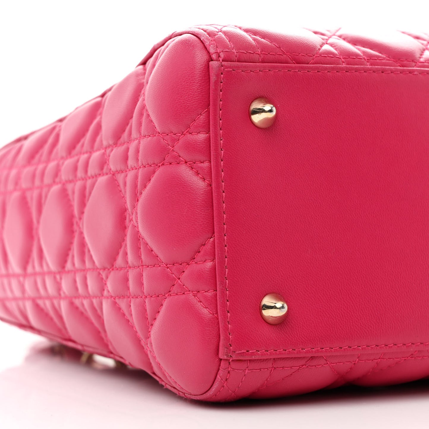Lambskin Cannage Medium Lady Dior Fuchsia