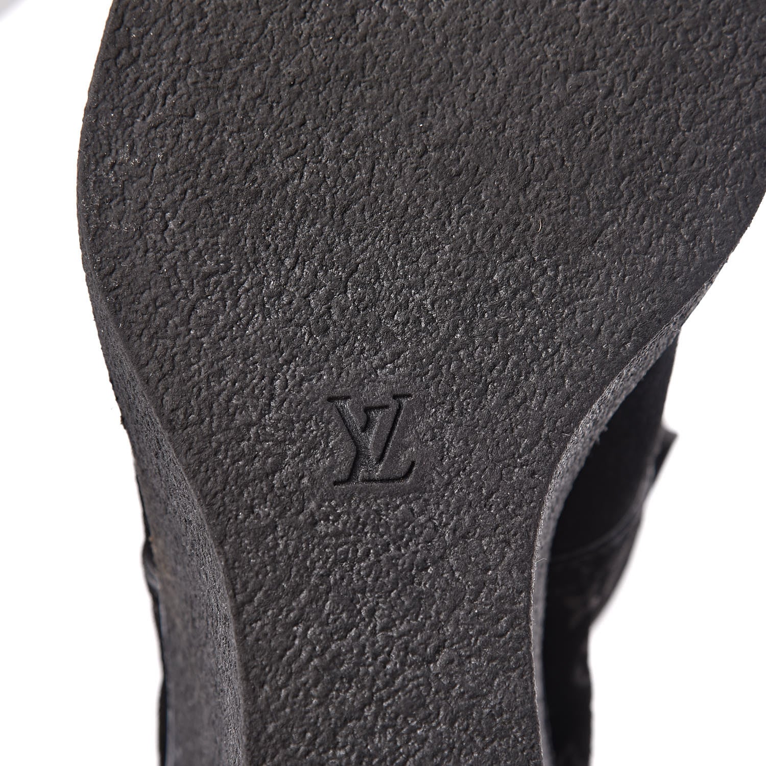 Louis Vuitton Monogram Suede Wedge Ankle Boots 41 Black 7 of 11