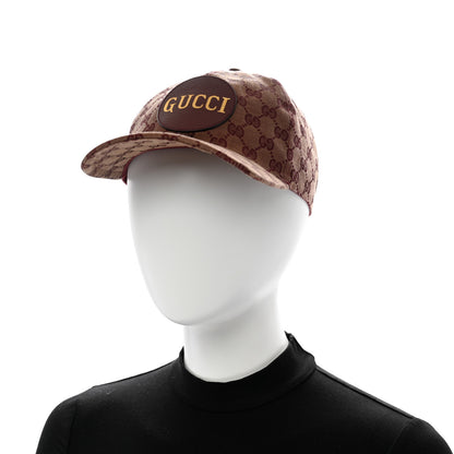 Gucci Monogram Textured Dollar Calfskin Zeno Baseball Hat L Camel Bordeaux 2 of 10