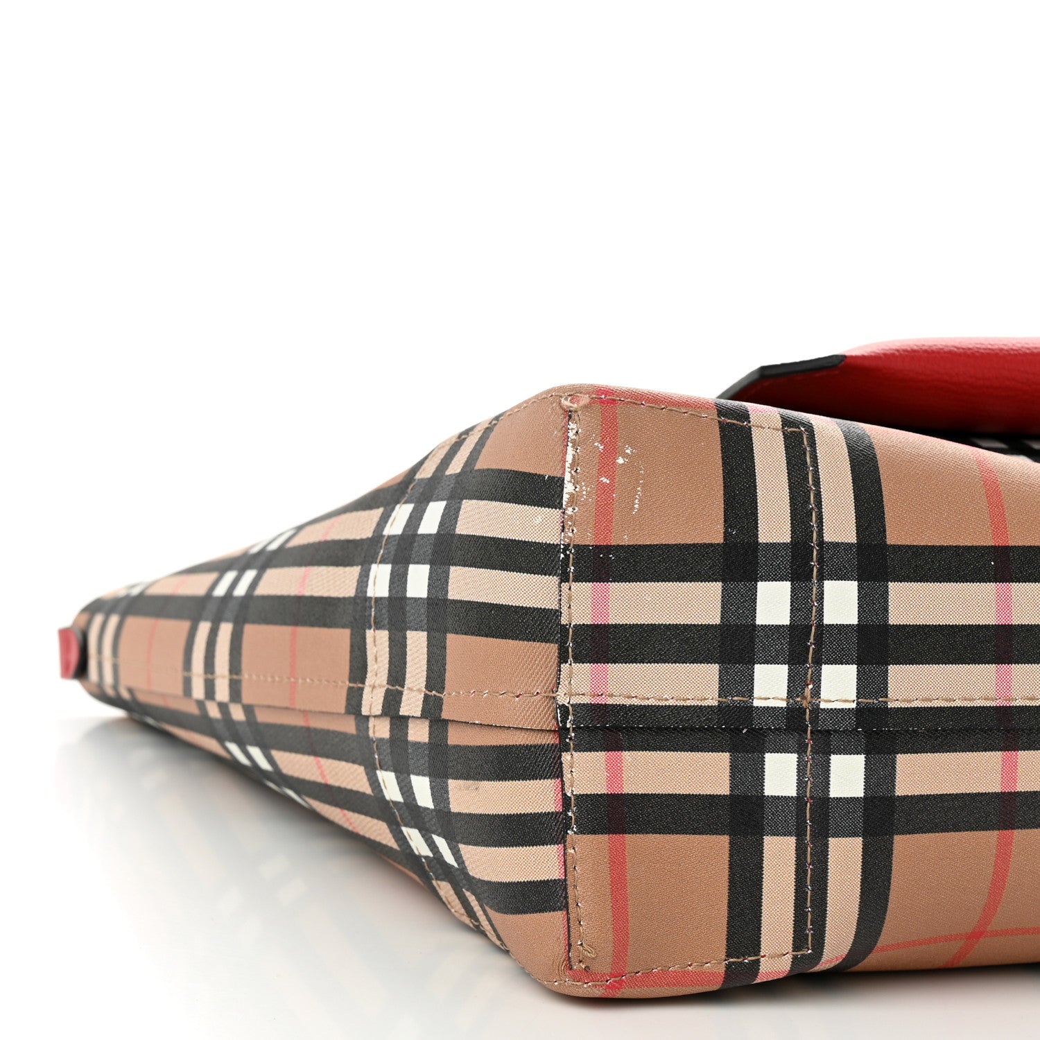 Burberry Haymarket Check Small Reversible Tote Red 14 of 20