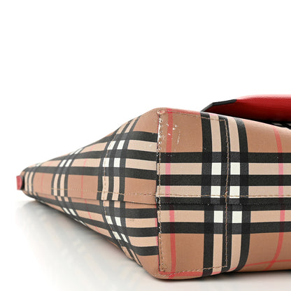 Burberry Haymarket Check Small Reversible Tote Red 14 of 20
