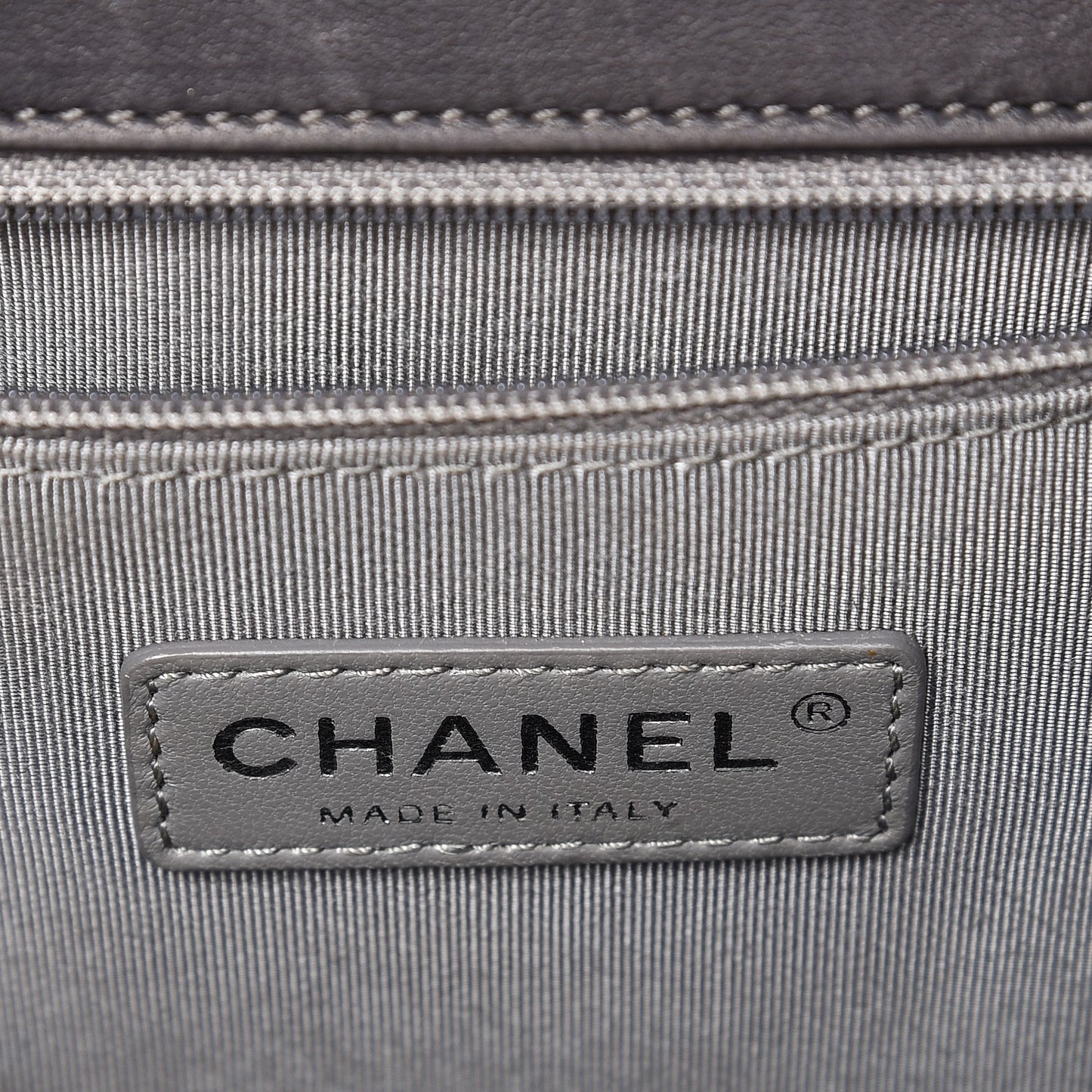 Lambskin Quilted Large Boy Flap Grey