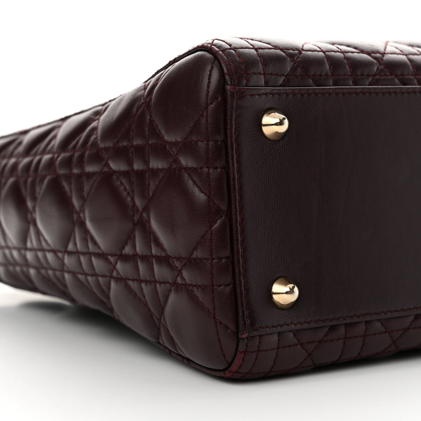 Lambskin Cannage Large Lady Dior Burgundy