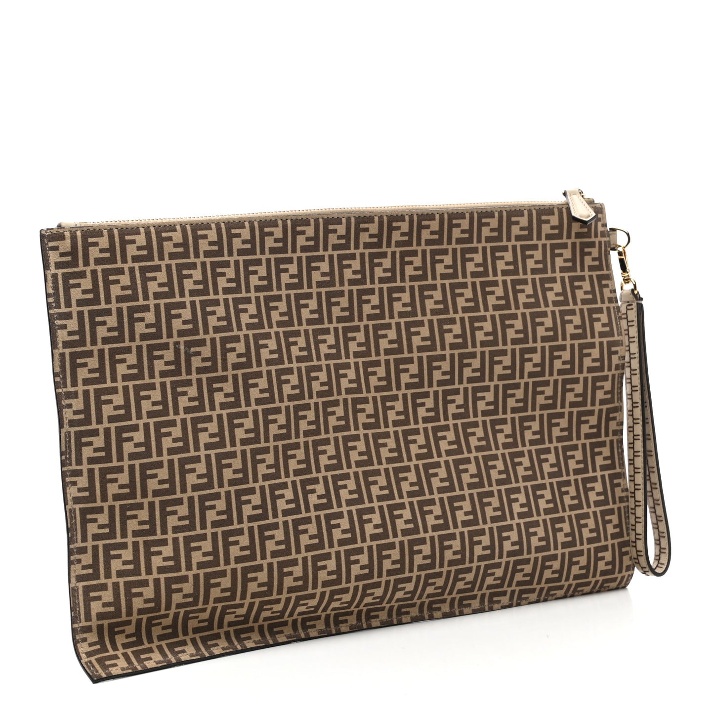 Suede Vitello Grace Micro FF Large Flat Pouch Nude Spring Maya