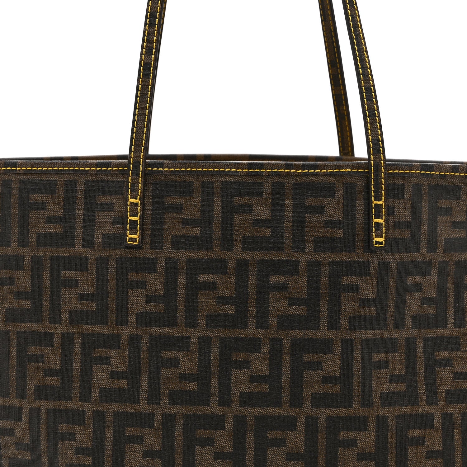 Fendi Zucca Spalmati Small Roll Tote Tobacco Yellow 9 of 11