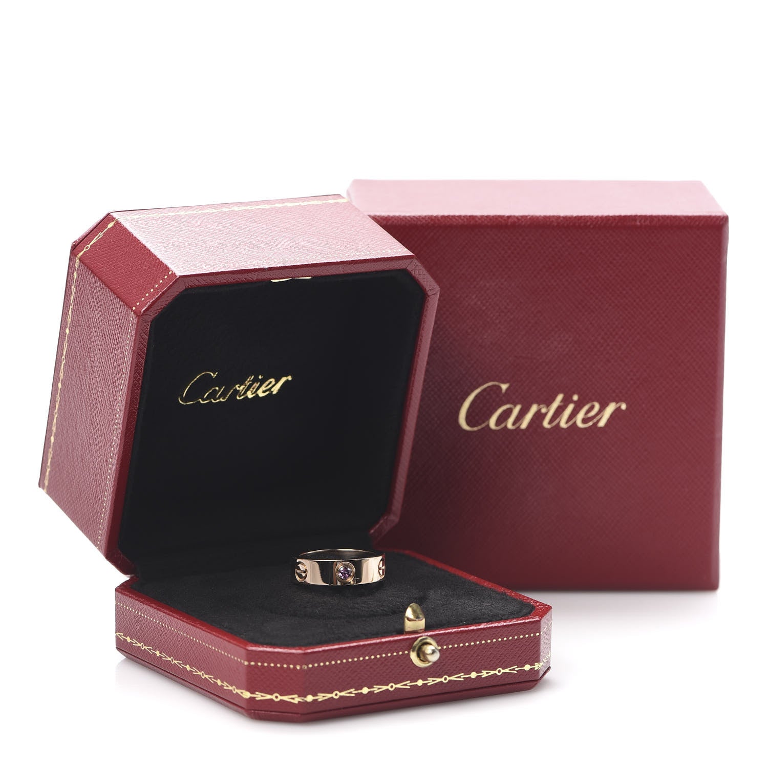 Cartier 18K Pink Gold Pink Sapphire 5.5mm LOVE Ring 51 5.75 5 of 5
