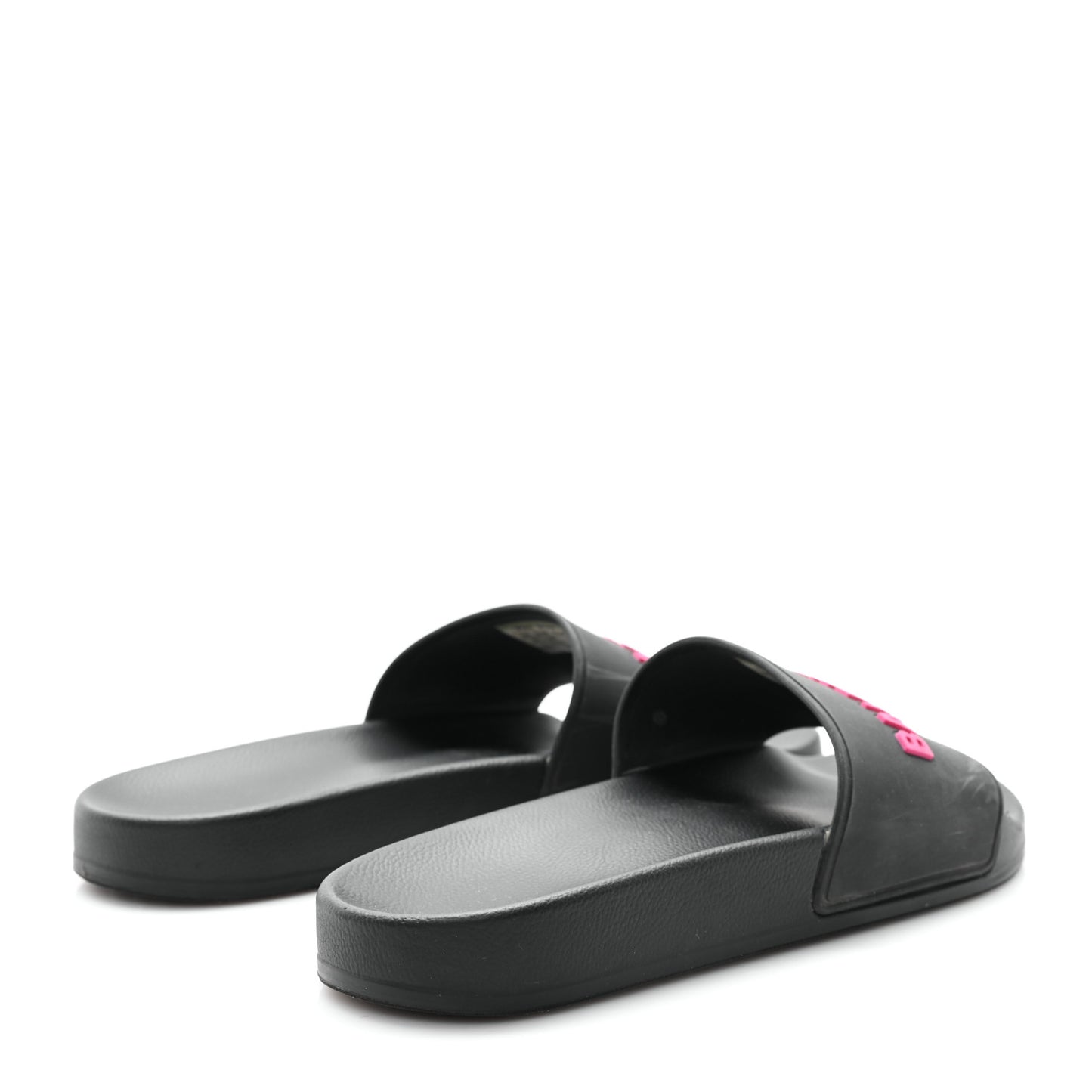 Rubber Womens Logo Pool Slide Sandals 39 Black Fuschia