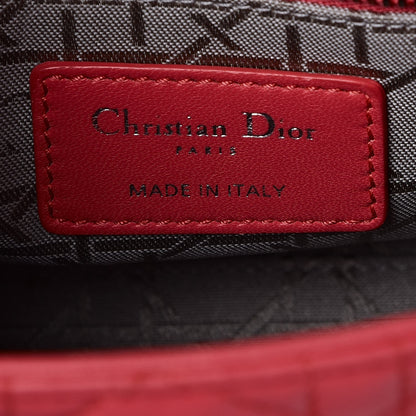 Christian Dior Lambskin Cannage Mini Lady Dior Coral 6 of 9