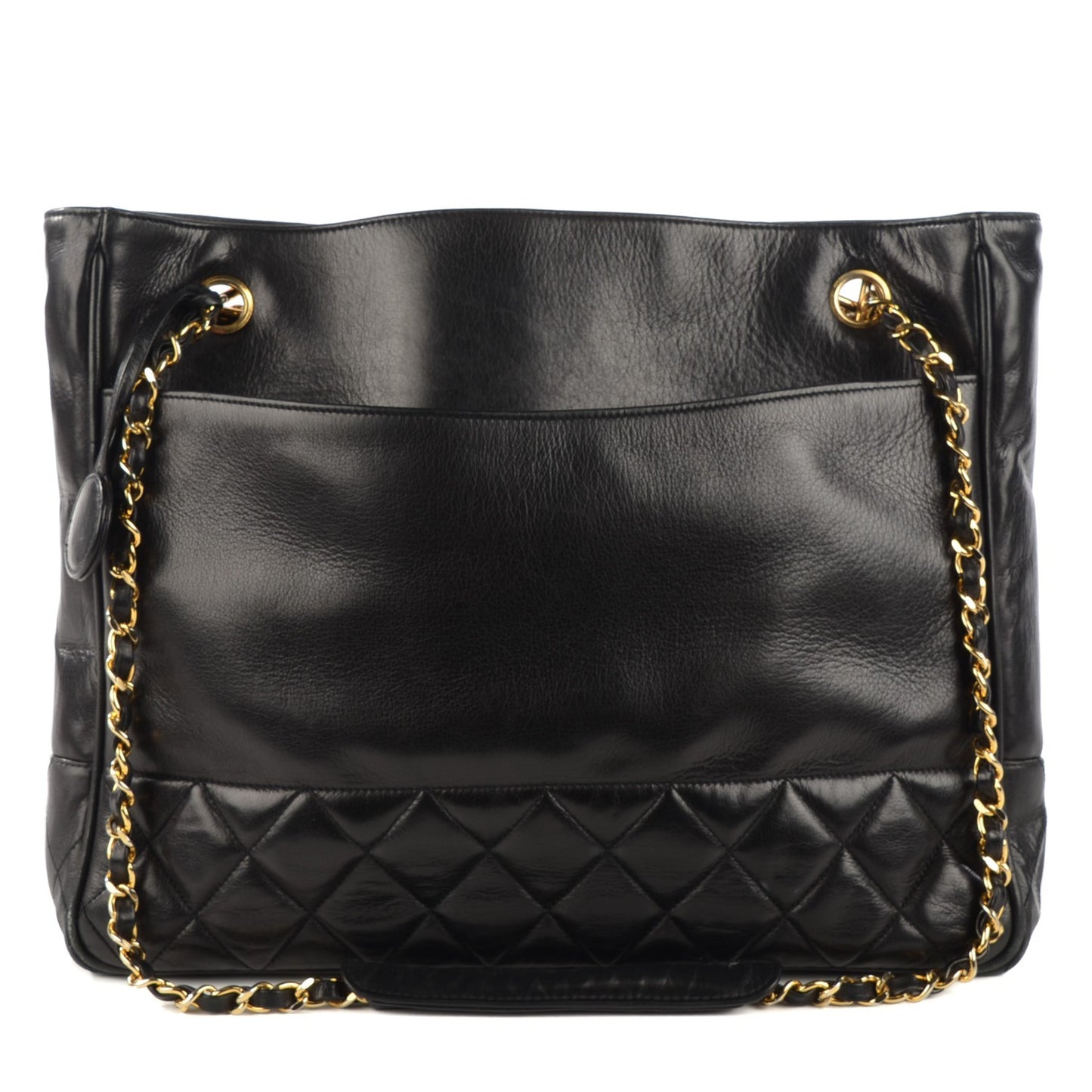 Lambskin Shopping Tote Black