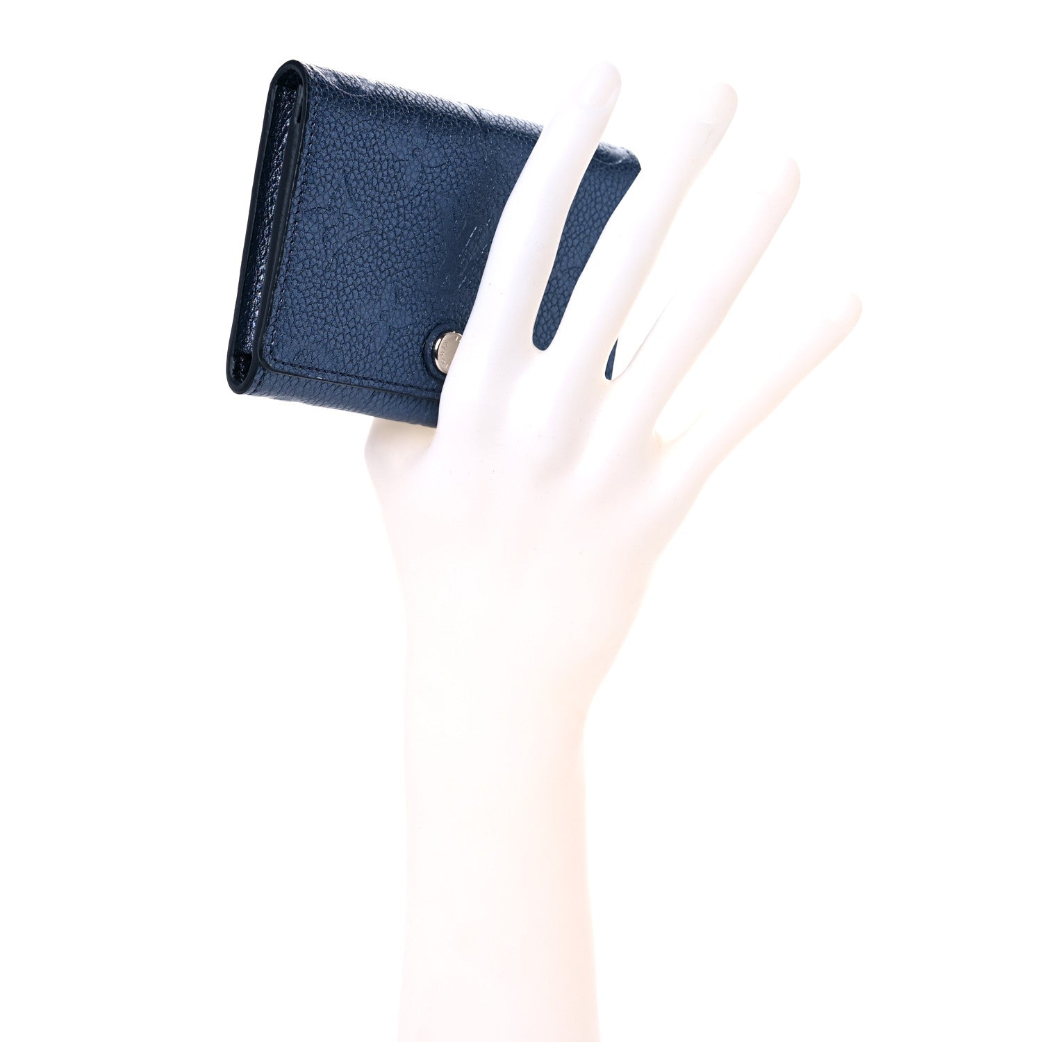 Louis Vuitton Metallic Monogram Business Card Holder Navy Nacre 2 of 8