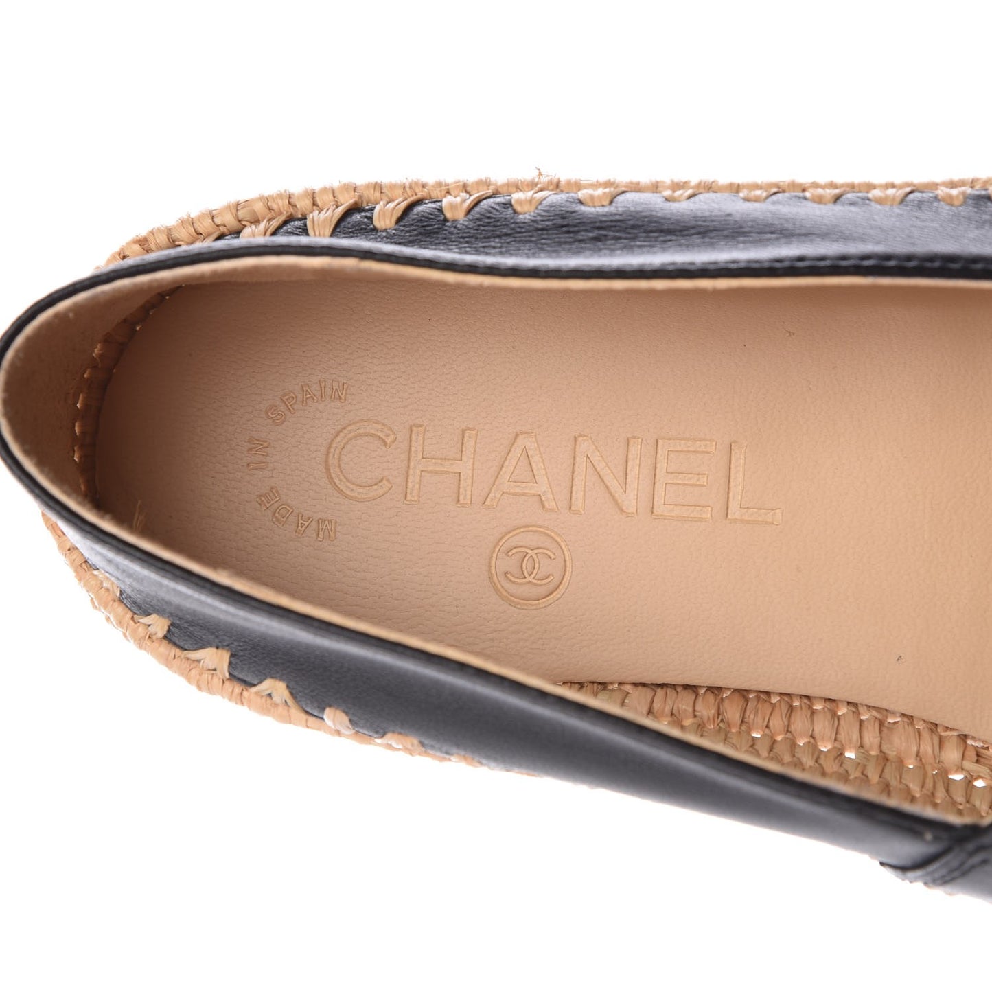 Lambskin Grosgrain CC Espadrilles 36 Black