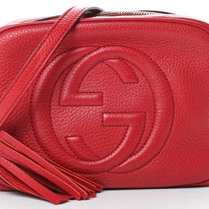 Gucci Pebbled Calfskin Small Soho Disco Bag Tabasco Red 8 of 14