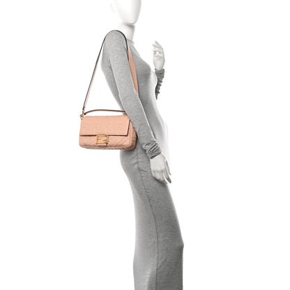 Fendi Nappa FF 1974 Embossed Baguette Baby Pink 2 of 10