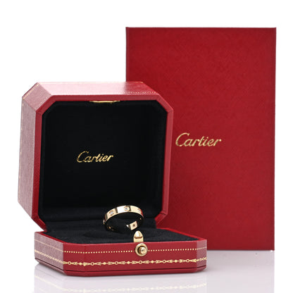 Cartier 18K Yellow Gold 8 Diamond 4mm LOVE Wedding Band Ring 56 7.5 3 of 5