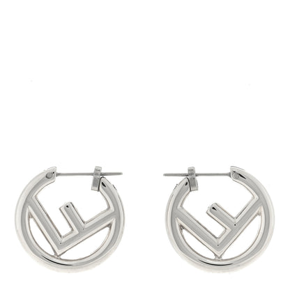 Fendi Metal FF Hoop Earrings Silver 1 of 3