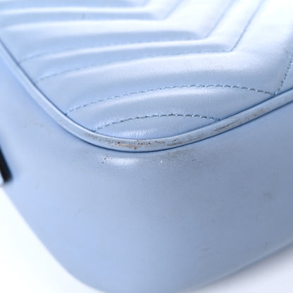Gucci Calfskin Matelasse Small GG Marmont Chain Shoulder Bag Porcelain Light Blue 9 of 24