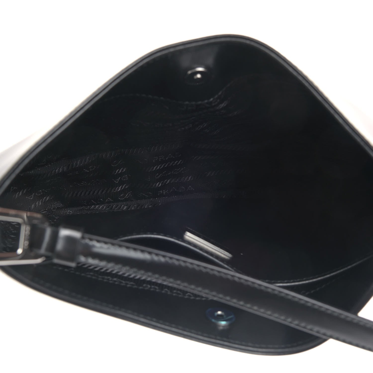 Prada Spazzolato Cleo Shoulder Bag Black 4 of 4
