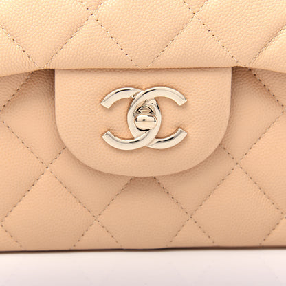 Chanel Caviar Quilted Jumbo Double Flap Light Beige 10 of 10