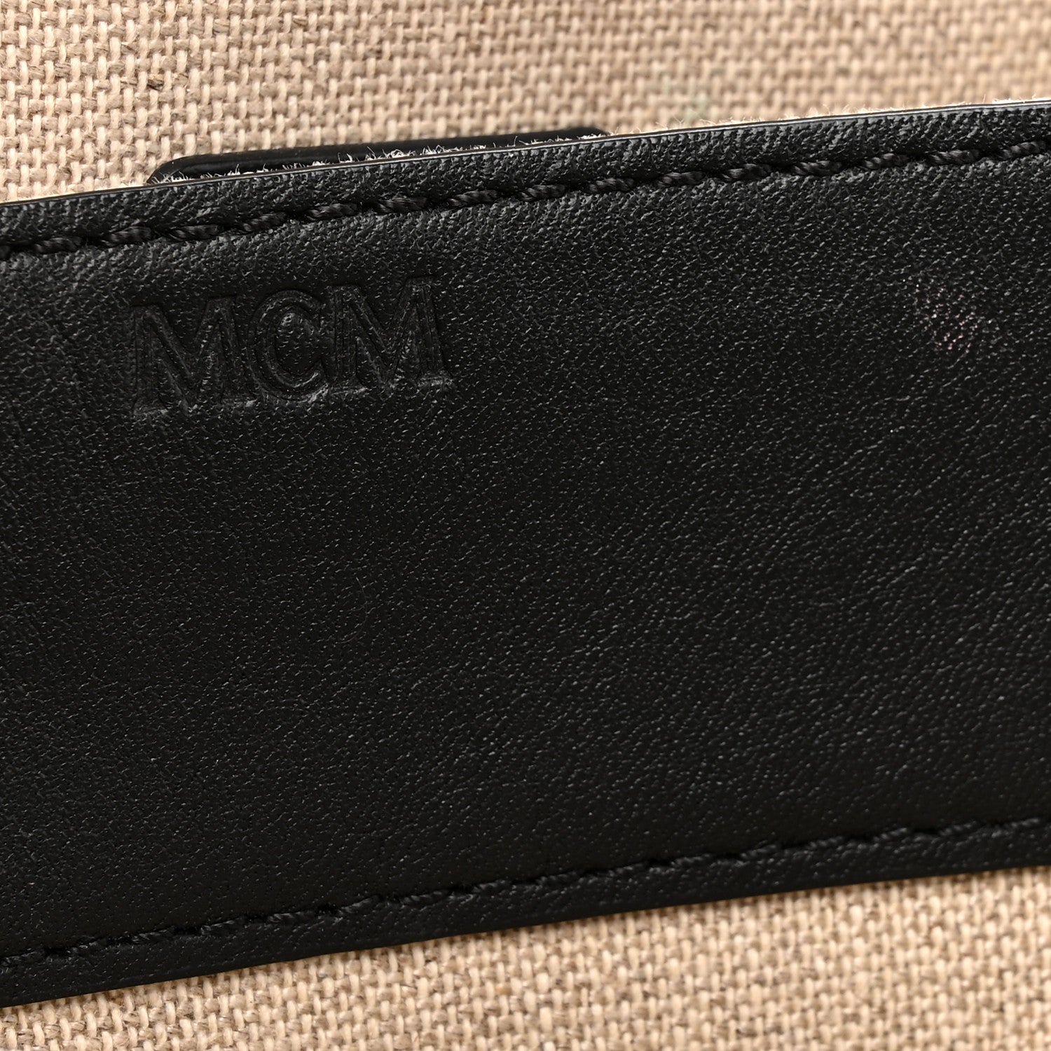MCM Calfskin Linen Small Travia Crossbody Black 10 of 12