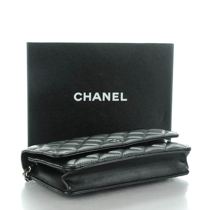 Chanel Lambskin Quilted Wallet On Chain WOC Black 4 of 7