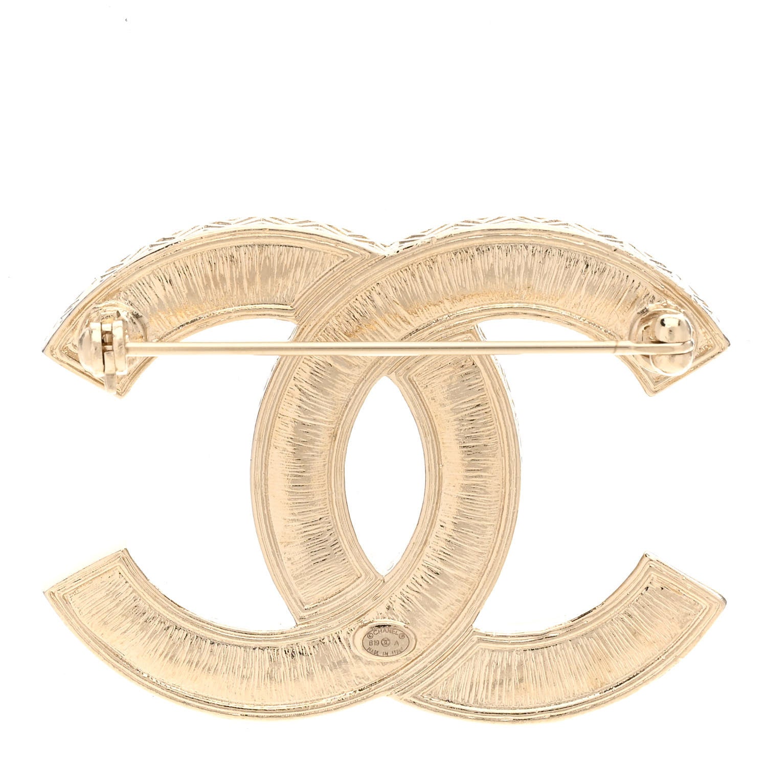 Chanel Metal Crystal CC Brooch Gold 3 of 4