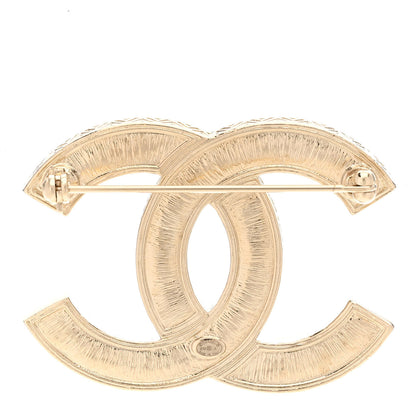 Chanel Metal Crystal CC Brooch Gold 3 of 4