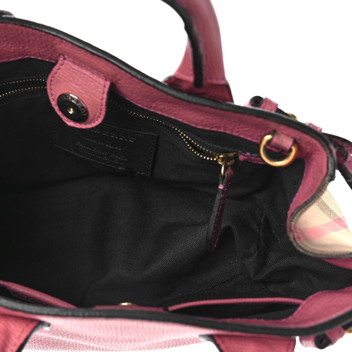 Burberry Derby Calfskin House Check Small Banner Tote Pink 5 of 10