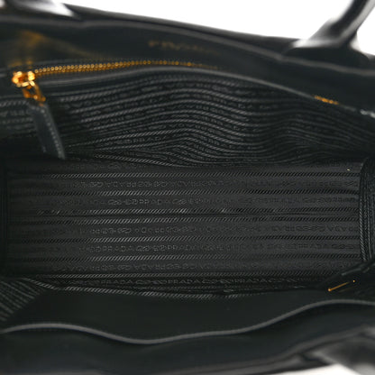 Prada Soft Calfskin Triangolo Symbole Embossed Medium Tote Black 6 of 9