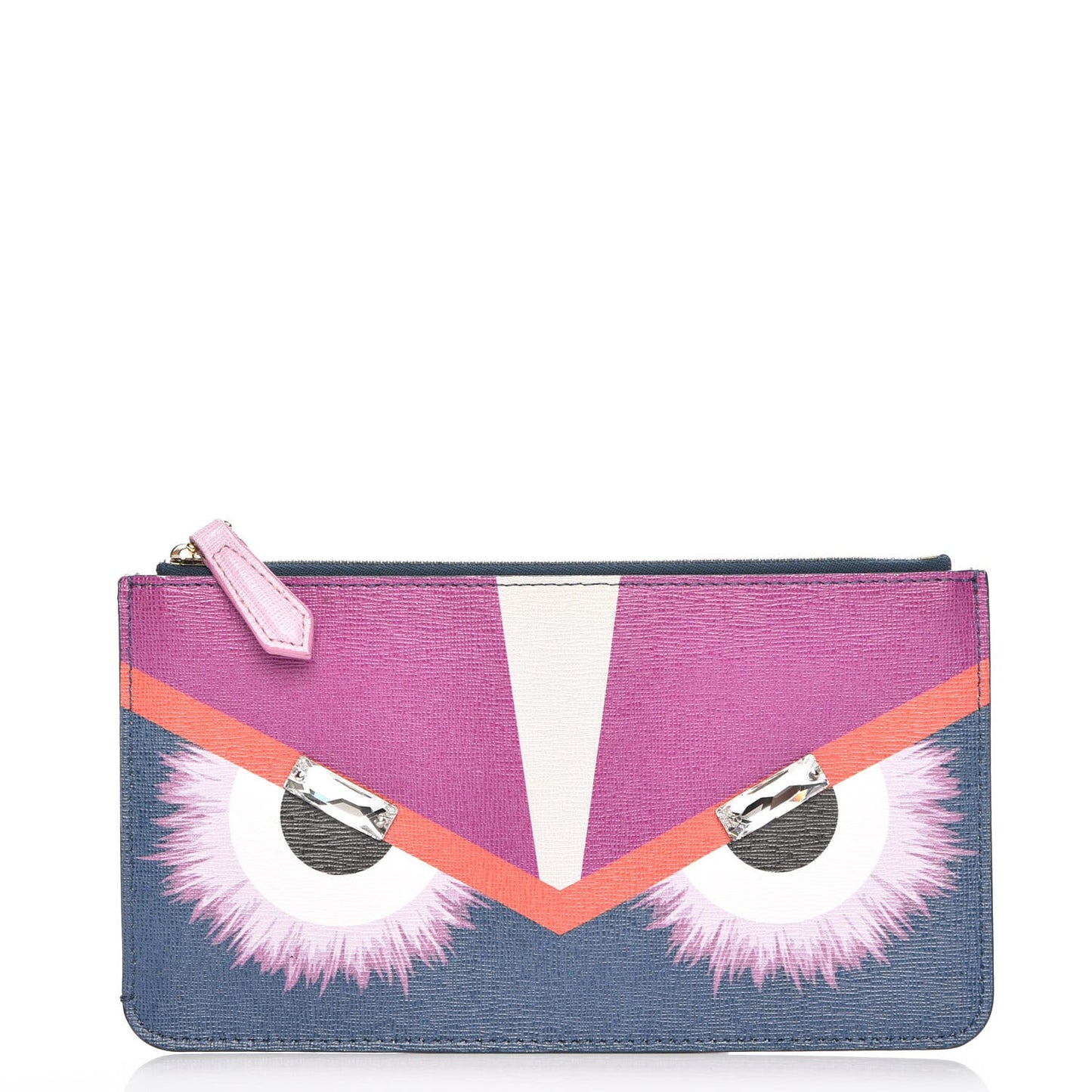 Vitello Elite Crystal Eye Monster Zip Pouch Cobalt Multicolor