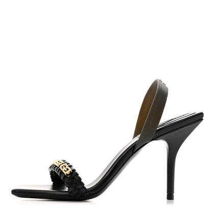 Givenchy Nappa Polyurethane G Woven Slingback 90mm Sandals 37 Black 1 of 10