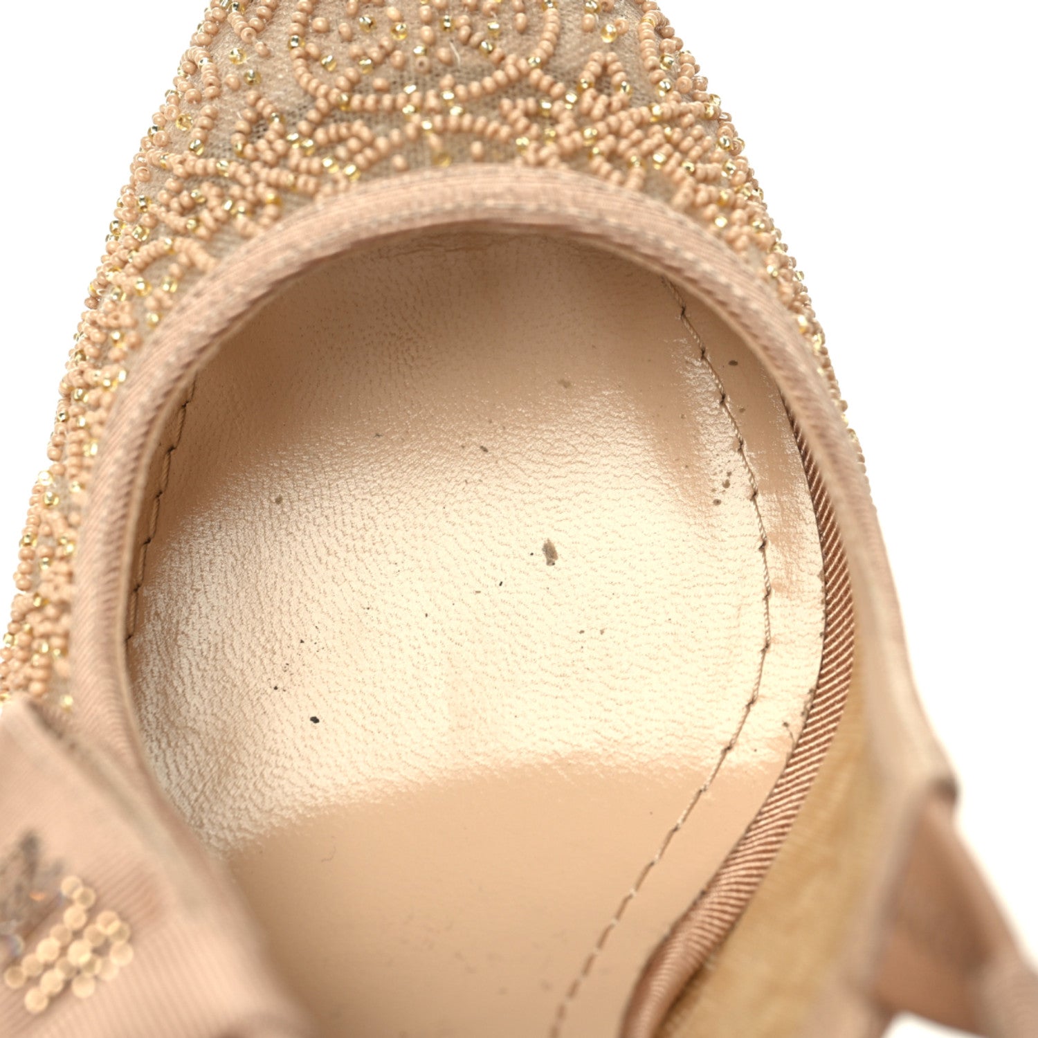 Christian Dior Mesh Grosgrain Crystal Constantine Embroidered J'Adior Slingback 100mm Pumps 39.5 Nude 7 of 10