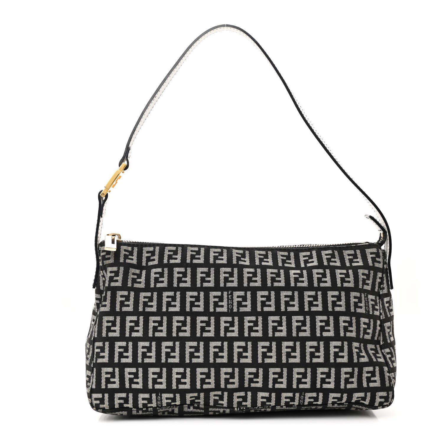 Fendi Zucchino Vitello Pochette Black White 1 of 12