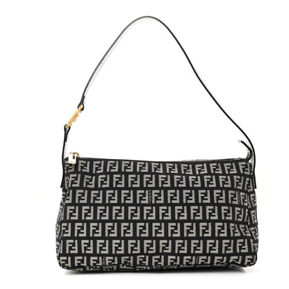 Fendi Zucchino Vitello Pochette Black White 1 of 12