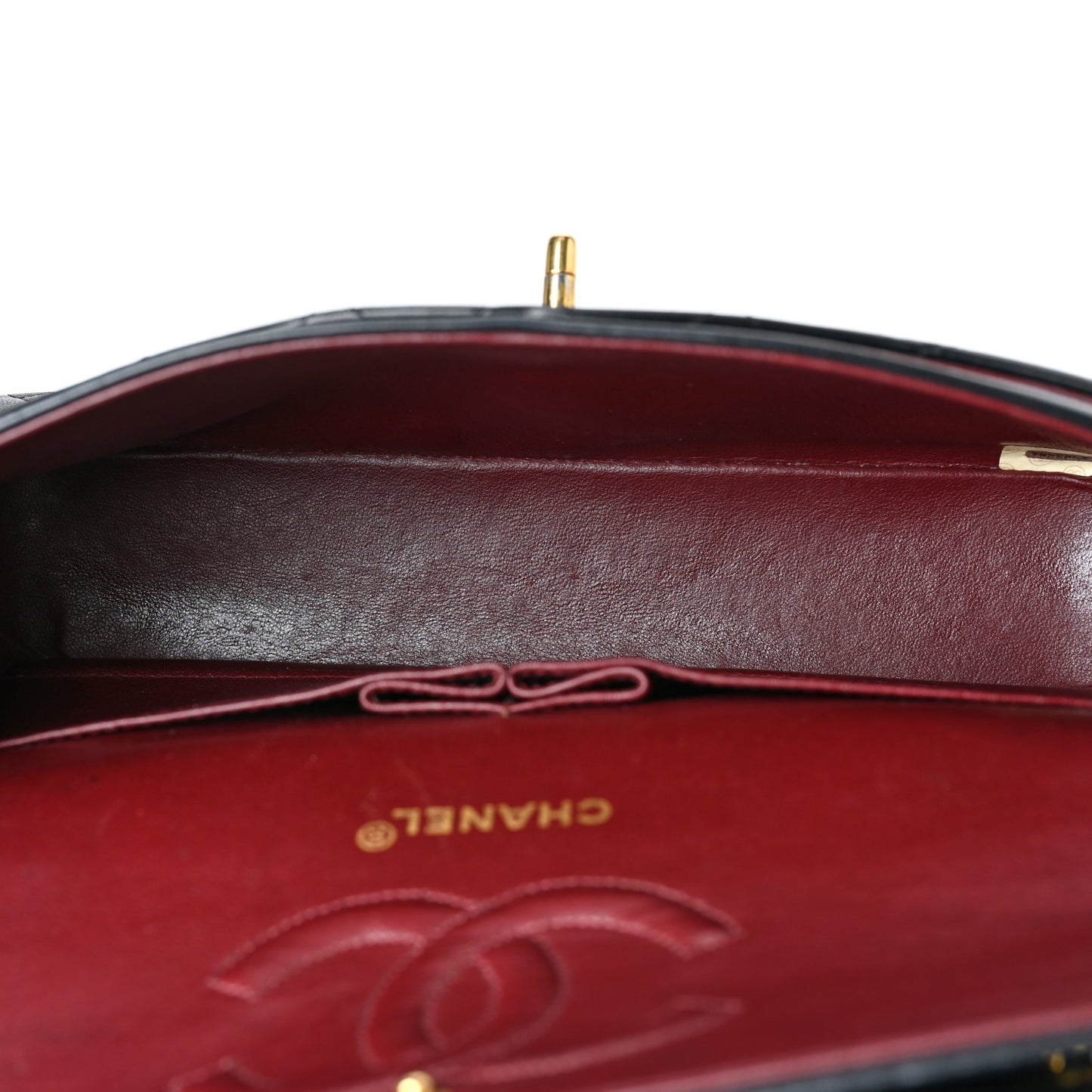 Lambskin Quilted Medium Double Flap Black