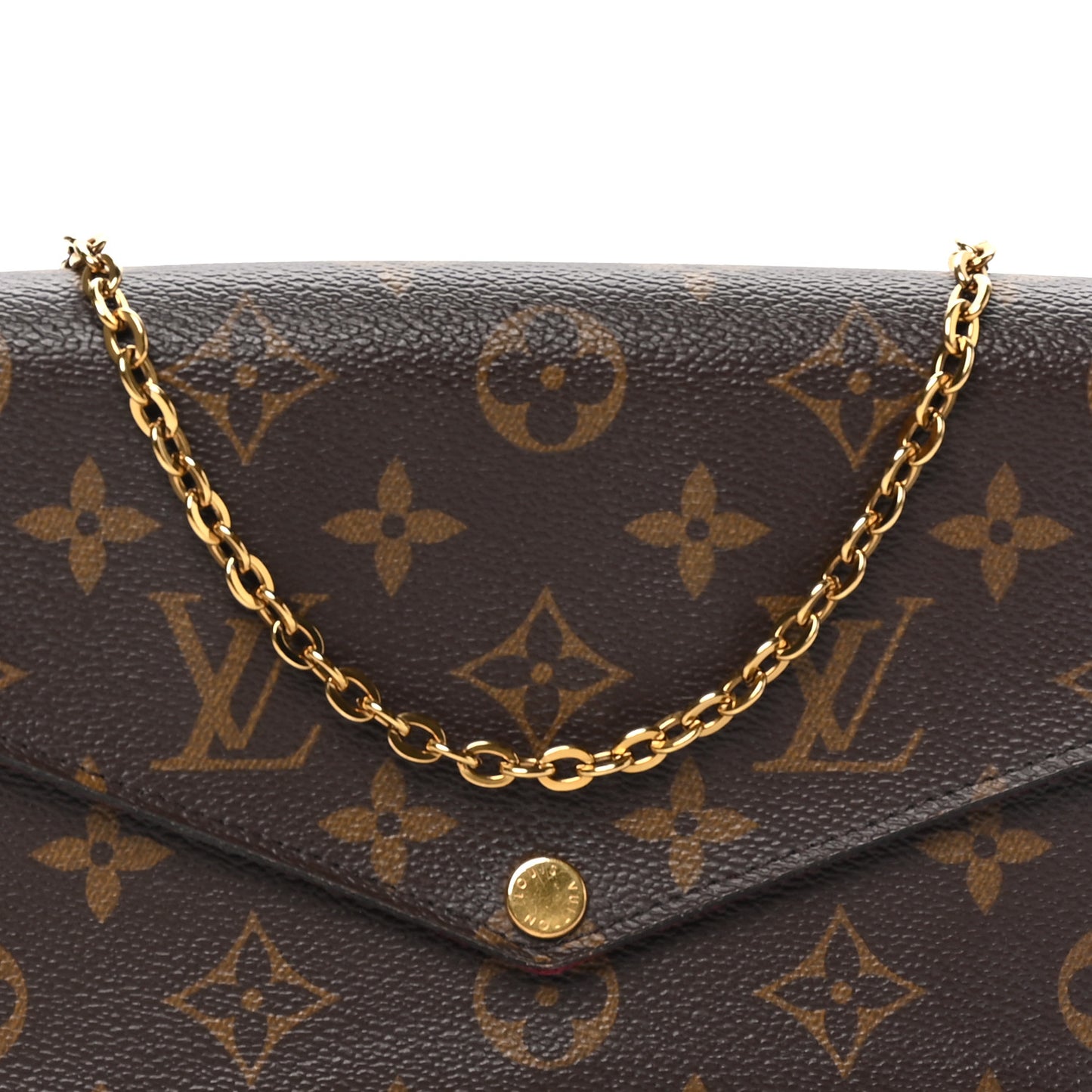 Monogram Pochette Felicie Chain Wallet Fuchsia