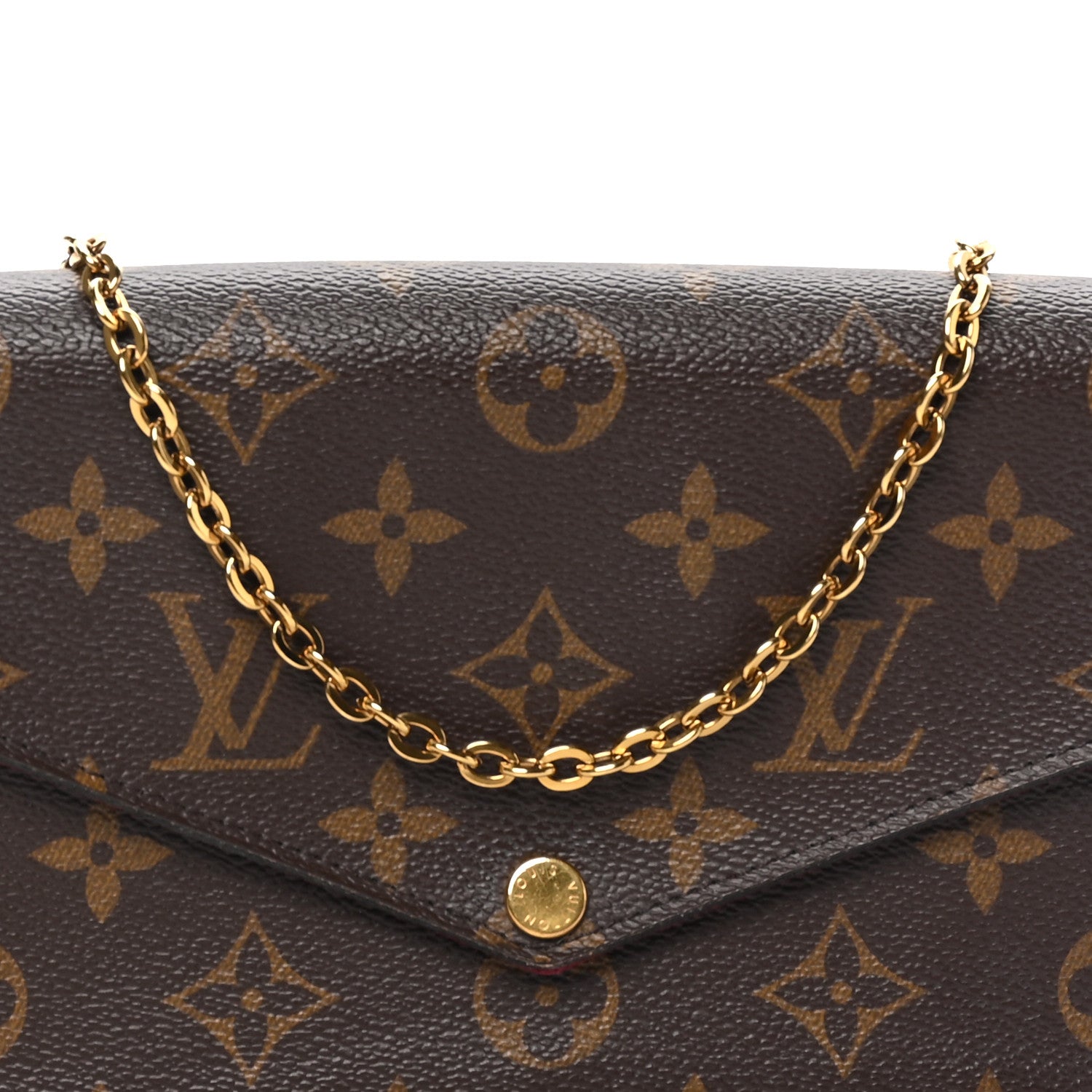 Louis Vuitton Monogram Pochette Felicie Chain Wallet Fuchsia 6 of 8