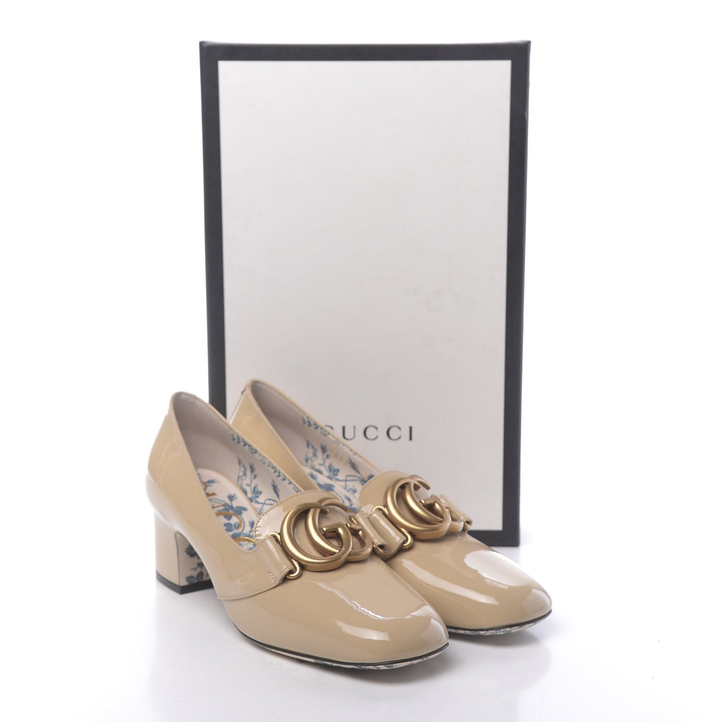 Vernice GG Victoire 55mm Loafer Pumps 36.5 Sand Storm