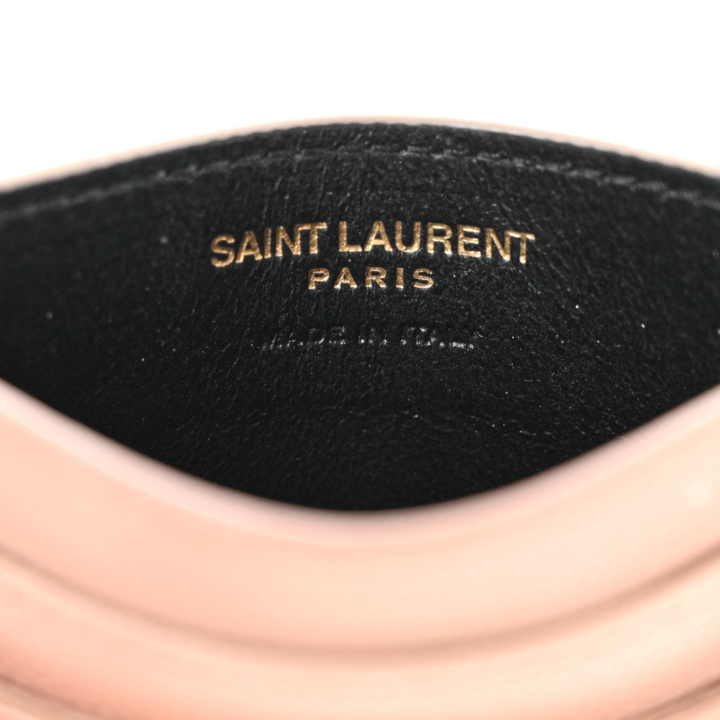 Grain De Poudre Matelasse Chevron Monogram Credit Card Case Pale Pink