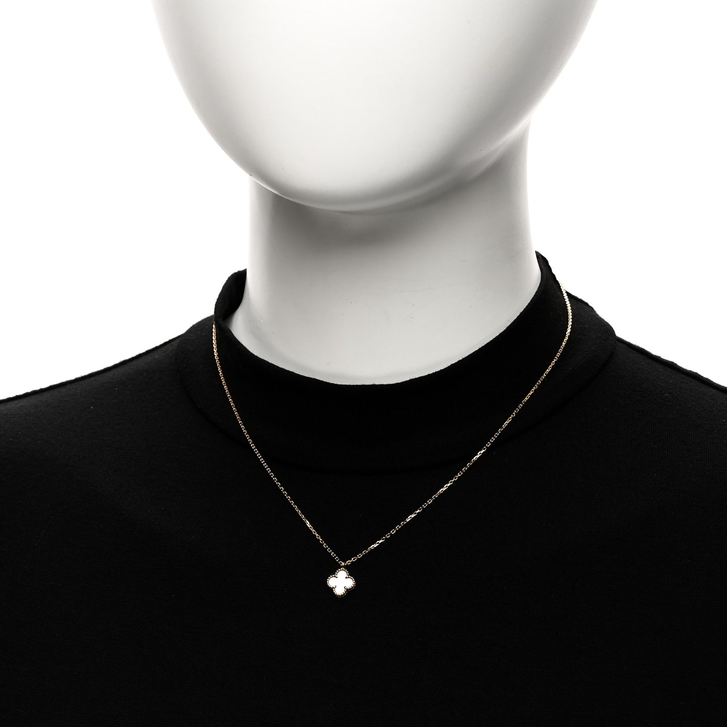 18K Yellow Gold Mother of Pearl Sweet Alhambra Pendant Necklace